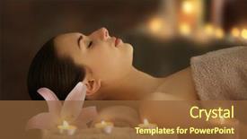  Presentation with salon and spa - PPT layouts featuring beautiful young girl in spa background and a tawny brown colored foreground