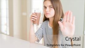  Presentation with milkshake - Colorful slides enhanced with beautiful young girl kid drinking backdrop and a soft green colored foreground