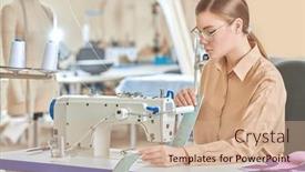  Presentation with apparel industry - Presentation consisting of beautiful-young-girl-tailor-sews background and a coral colored foreground