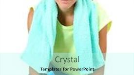  Presentation with water bottle - Amazing PPT theme having beautiful young girl with bottle of water isolated on white backdrop and a arctic colored foreground