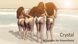  Presentation with african american girls - Slide deck having beautiful young girls in thong background and a  colored foreground