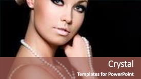  Presentation with glamour - Cool new slides with beautiful young glamour woman - black backdrop and a tawny brown colored foreground