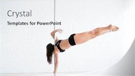  Presentation with dancing - Amazing slides having beautiful-young-gymnast-dancing-poledance backdrop and a white colored foreground