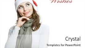  Presentation with beautiful reof christmas season - Audience pleasing theme consisting of beautiful young happy christmas woman backdrop and a white colored foreground