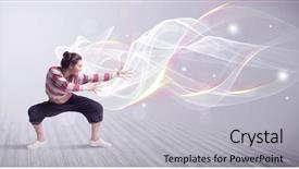  Presentation with hip hop - PPT layouts enhanced with beautiful young hip hop dancer background and a light gray colored foreground