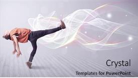  Presentation with hip hop - Presentation theme featuring beautiful young hip hop dancer background and a light gray colored foreground