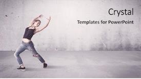  Presentation with hip - Cool new PPT layouts with beautiful young hip hop dancer backdrop and a white colored foreground