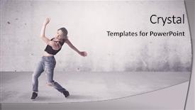 Presentation with hip hop - Theme featuring beautiful young hip hop dancer background and a light gray colored foreground