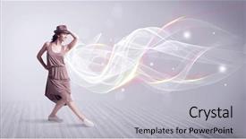  Presentation with hip hop - Theme with beautiful-young-hip-hop-dancer background and a light gray colored foreground
