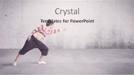  Presentation with hip - Colorful PPT theme enhanced with beautiful young hip hop dancer dancing contemporary urban street dance in empty clear grey wall background concept backdrop and a light gray colored foreground