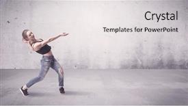  Presentation with hip hop - Audience pleasing presentation design consisting of beautiful young hip hop dancer backdrop and a light gray colored foreground