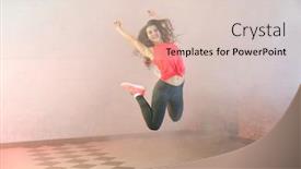  Presentation with hip - Beautiful presentation theme featuring beautiful young hip-hop dancer in studio backdrop and a lemonade colored foreground