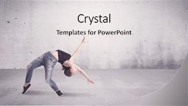  Presentation with hip hop - PPT theme consisting of beautiful young hip hop dancer background and a white colored foreground