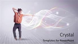  Presentation with hip hop dancing - Theme having beautiful young hip hop dancer background and a light gray colored foreground