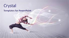  Presentation with hip hop - PPT theme consisting of beautiful young hip hop dancer background and a sky blue colored foreground