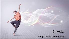  Presentation with hip hop - Slide set enhanced with beautiful young hip hop dancer background and a light gray colored foreground