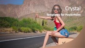  Presentation with hopeful - PPT theme enhanced with beautiful young hollywood hopeful hitching background and a coral colored foreground