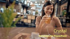  Presentation with orange juice - Presentation theme having beautiful-young-lady-enjoying-orange background and a tawny brown colored foreground