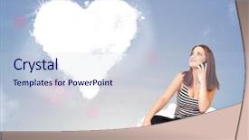  Presentation with love between man and woman - PPT theme enhanced with beautiful young lovely woman sitting background and a  colored foreground