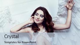  Presentation with angel wings - Cool new theme with beautiful young model with angel backdrop and a lemonade colored foreground