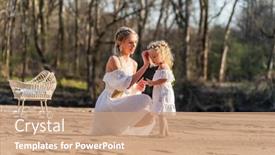  Presentation with weather - Slide deck enhanced with beautiful-young-mother background and a coral colored foreground