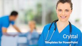  Presentation with teamwork nurse doctor - Slides featuring beautiful young nurse with stethoscope background and a teal colored foreground