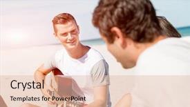  Presentation with young people in the club - PPT theme having beautiful young people with guitar background and a lemonade colored foreground