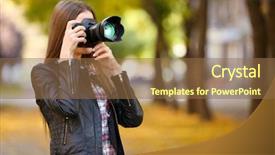  Presentation with police photography - Audience pleasing theme consisting of beautiful young photography take photos backdrop and a tawny brown colored foreground