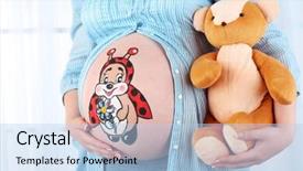  Presentation with baby toy - PPT theme enhanced with beautiful young pregnant with baby background and a  colored foreground
