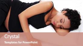  Presentation with pregnant woman - Colorful slides enhanced with beautiful young pregnant woman lying backdrop and a coral colored foreground