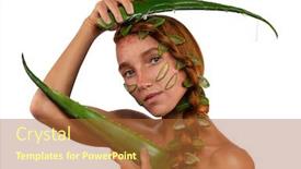  Presentation with beautiful skin - Beautiful presentation theme featuring beautiful-young-red-hair-woman backdrop and a red colored foreground