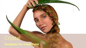  Presentation with soothing - Cool new PPT theme with beautiful-young-red-hair-woman backdrop and a red colored foreground