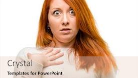  Presentation with wow - Colorful theme enhanced with beautiful young redhead woman happy and surprised cheering expressing wow gesture isolated over white background backdrop and a lemonade colored foreground