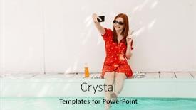  Presentation with peace - Slide deck consisting of beautiful-young-redhead-woman-wearing background and a soft green colored foreground