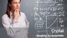  Presentation with thinking - Theme enhanced with beautiful young school girl thinking background and a gray colored foreground