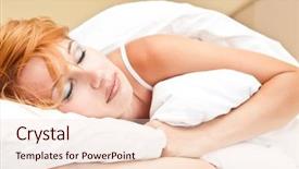  Presentation with dreams - Amazing slide deck having beautiful young sleeping woman seeing sweet dreams backdrop and a lemonade colored foreground