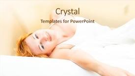  Presentation with dreams - Beautiful slides featuring beautiful young sleeping woman seeing sweet dreams backdrop and a cream colored foreground