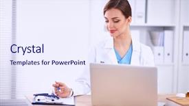  Presentation with beautiful black women smiling - Presentation design enhanced with beautiful young smiling female doctor background and a sky blue colored foreground