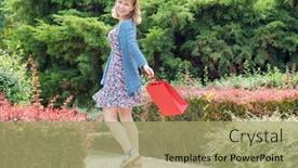  Presentation with beautiful young girl red - Cool new theme with beautiful-young-smiling-girl backdrop and a mint green colored foreground