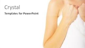  Presentation with complete - Amazing PPT theme having beautiful young spa woman on white from a complete series of photos backdrop and a white colored foreground