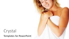  Presentation with complete - PPT theme enhanced with beautiful young spa woman on white from a complete series of photos background and a white colored foreground