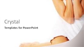  Presentation with complete - Beautiful presentation theme featuring beautiful young spa woman on white from a complete series of photos backdrop and a white colored foreground