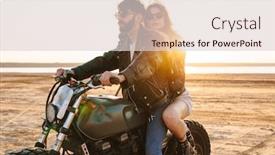  Presentation with motorbike - Beautiful slide deck featuring beautiful-young-stylish-couple-enjoying backdrop and a lemonade colored foreground