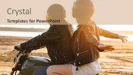  Presentation with motorbike - Beautiful theme featuring beautiful-young-stylish-couple-enjoying backdrop and a coral colored foreground