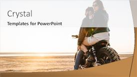  Presentation with motorbike - Presentation featuring beautiful-young-stylish-couple-enjoying background and a white colored foreground