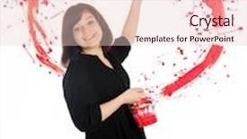  Presentation with teen - Presentation theme having beautiful-young-teen-flinging-paint background and a lemonade colored foreground