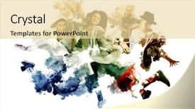  Presentation with hip hop - Theme having beautiful young trio in dance background and a blonde colored foreground