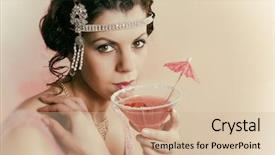  Presentation with 1920s - Amazing slide set having beautiful young vintage 1920s woman backdrop and a soft green colored foreground