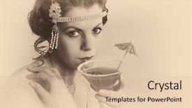  Presentation with 1920s - Presentation theme with beautiful young vintage 1920s woman background and a lemonade colored foreground