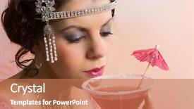  Presentation with 1920s - Audience pleasing presentation theme consisting of beautiful young vintage 1920s woman backdrop and a coral colored foreground
